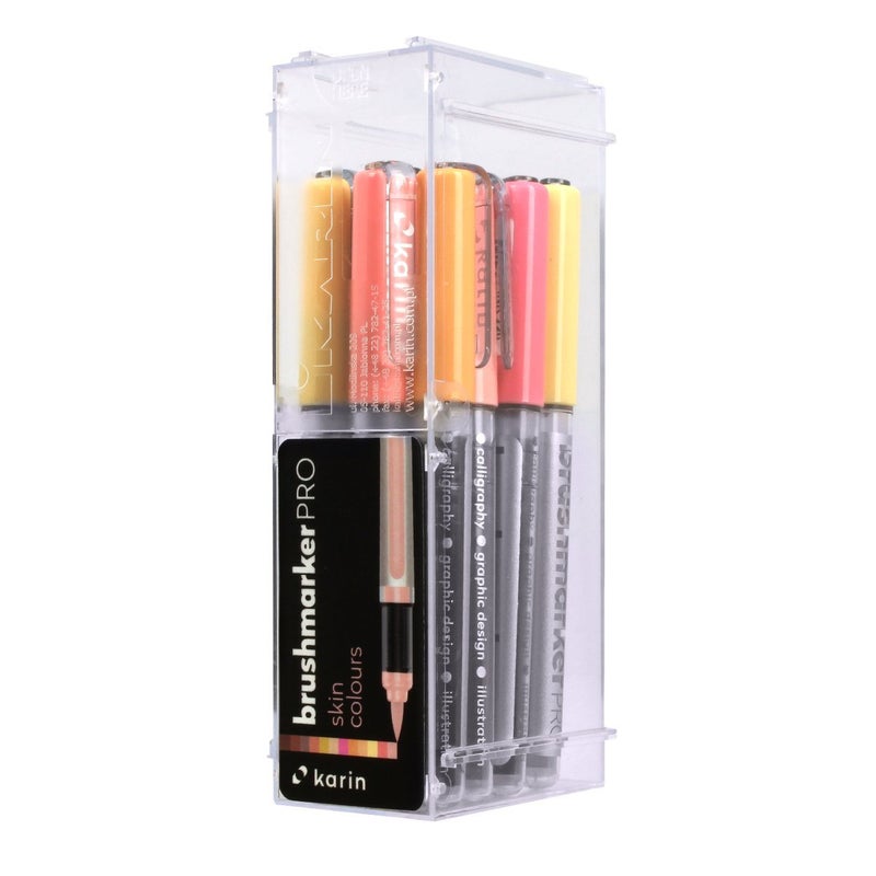Karin Brushmarker Pro 12pc Skin Colors brush tip markers Set, Blendable, Water-Based, Brush Markers for Adults and Artists, 12 Mixable Colors, Adult Markers for Coloring Books and more - Image 4